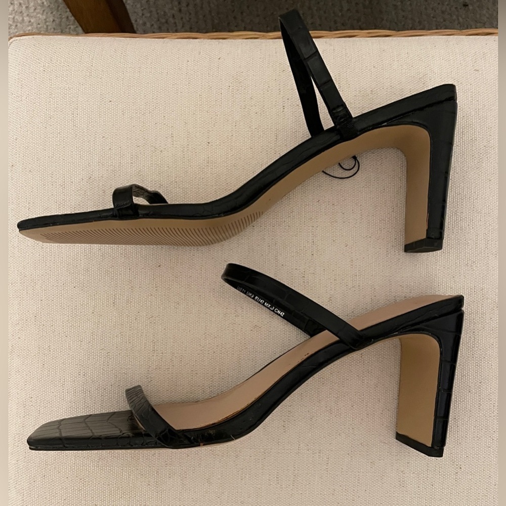 NWOT The Drop Women's Avery Square Toe Two Strap High Heeled Sandal - Picture 3 of 6